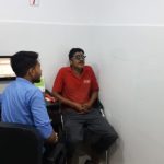 Optometrist checking the number of eye vision of a patient at Pal Hospital Eyetec Clinics & The Children Centre