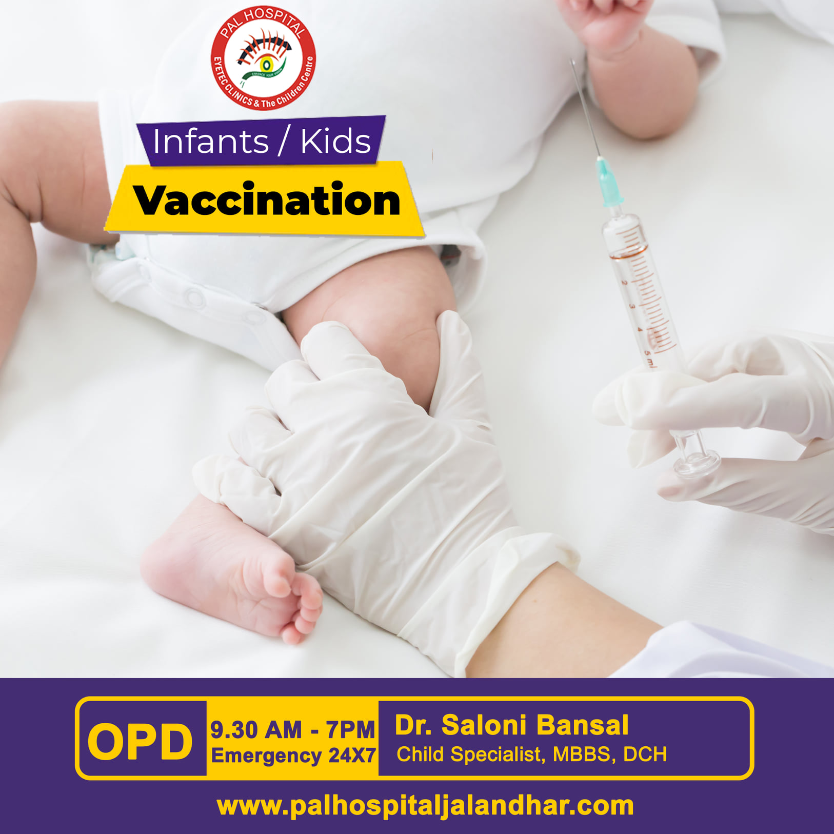 Kids Vaccination in Jalandhar | Pal Hospital Eyetec Clinics & The Children Centre