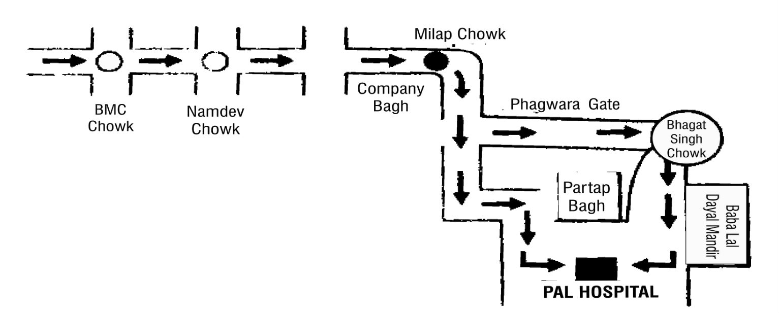 pal hospital jalandhar map