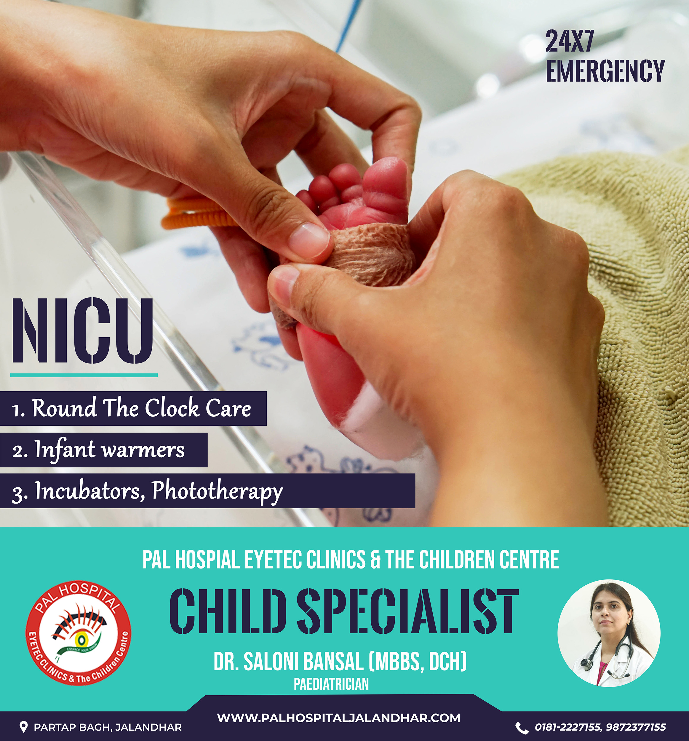 NICU in Jalandhar | Pal Hospital Eyetec Clinics & The Children Centre